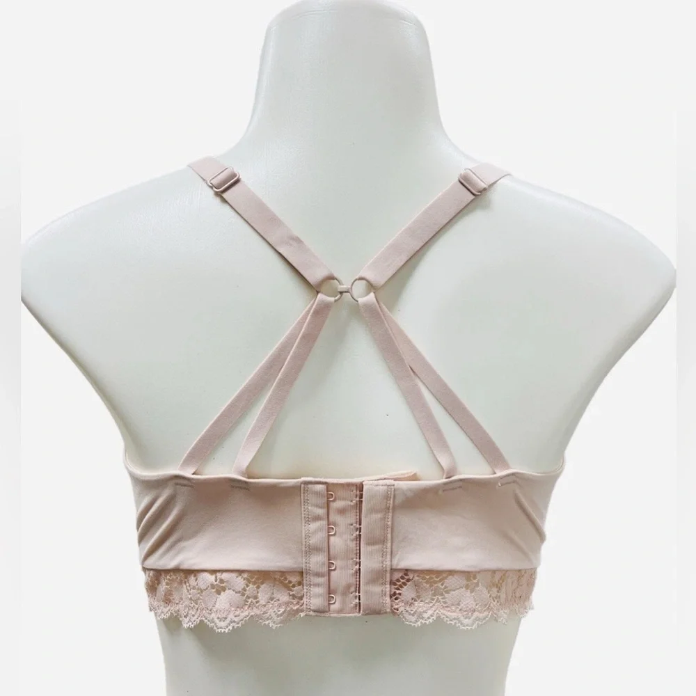 Maidenform Pure Comfort Lace Bralette, Our Best Longline Bralette Pink Size 36D